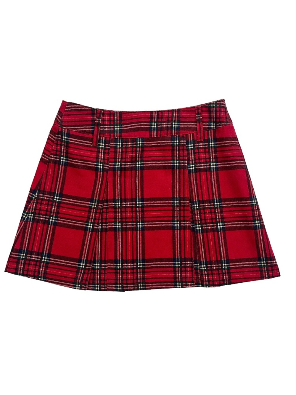 Y2K Dickies Red Plaid Pleated Mini Skirt 2002 Vintage Punk Grunge
